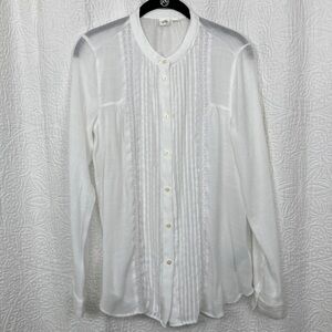 Gap Women’s White Victorian Style Button-Up Shirt sz Medium